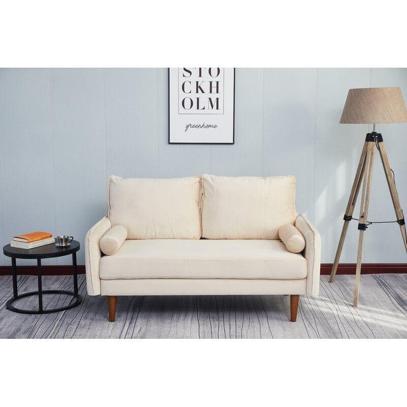 Velvet Square Arm Loveseat with Reversible Cushions - Ouch Cart