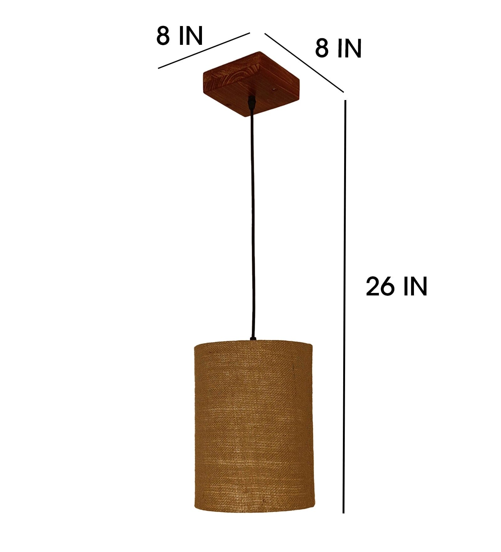 Elementary Brown Wooden Single Hanging Lamp (BULB NOT INCLUDED)