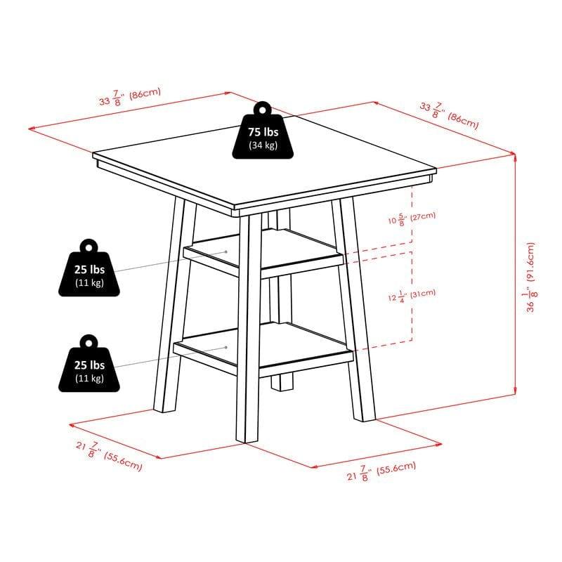 Espinosa 4 - Person Counter Height Dining Set - Ouch Cart