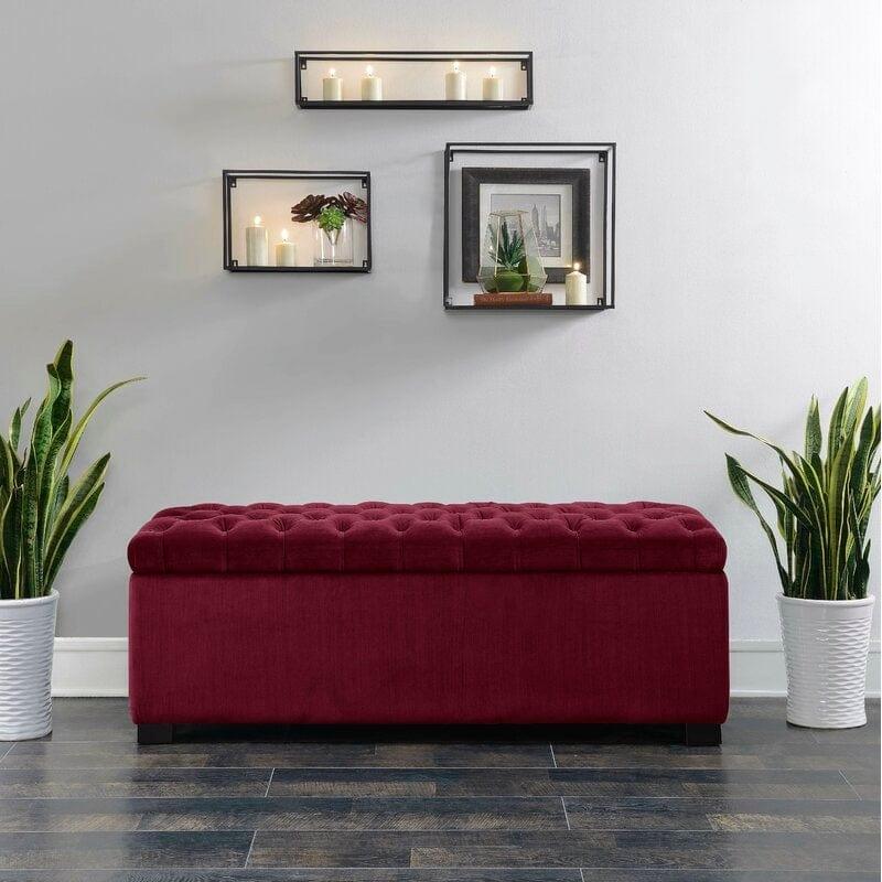 Upholstered Flip Top Storage Bench Solid Wood Bench Shoe Rack - Ouch Cart