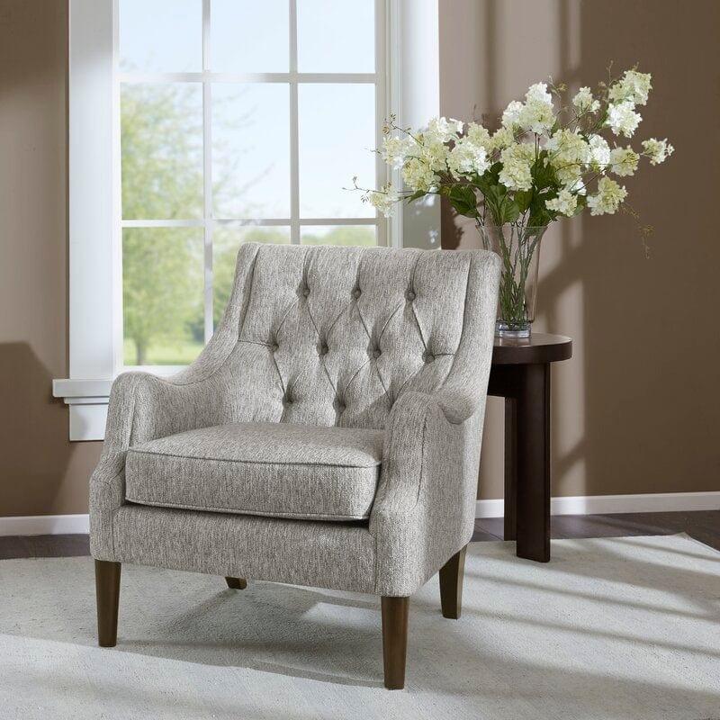 Wide Tufted Wingback Chair - Ouch Cart