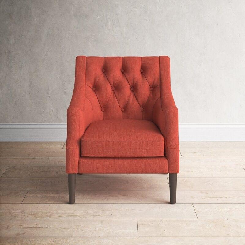 Wide Tufted Wingback Chair - Ouch Cart