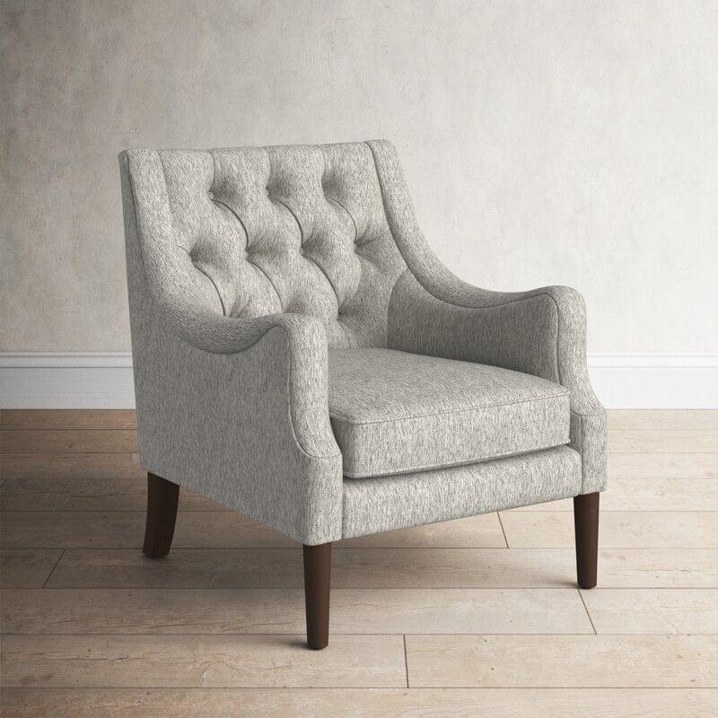 Wide Tufted Wingback Chair - Ouch Cart