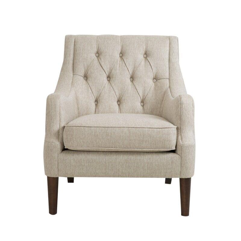 Wide Tufted Wingback Chair - Ouch Cart