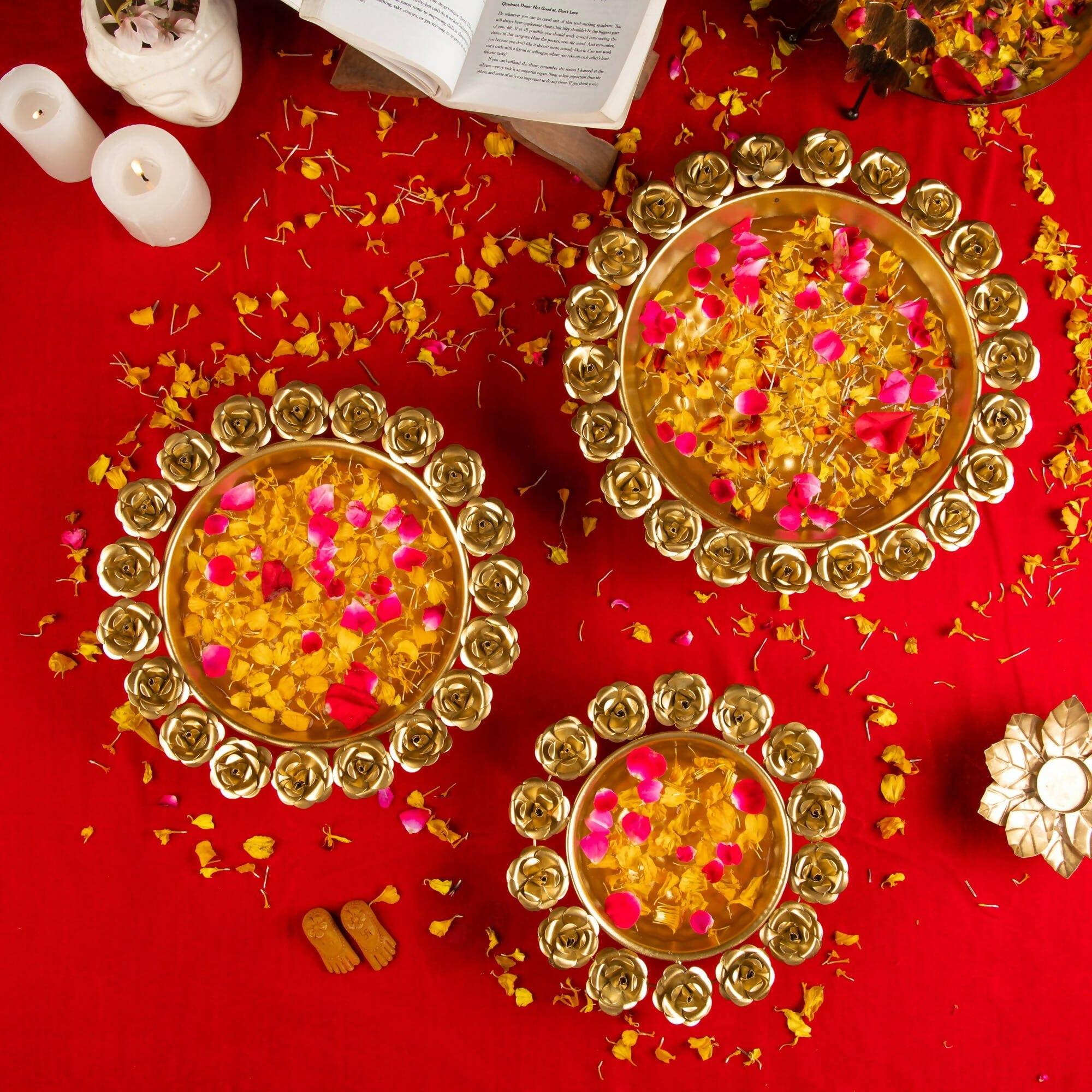 ASTONISHING GULAB URLI SET OF 3. - Ouch Cart