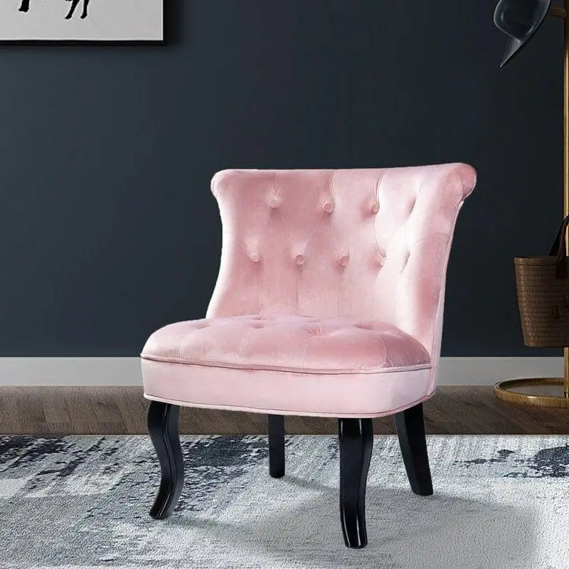Wooden Teak Wood Wide Tufted Side Chair - Ouch Cart