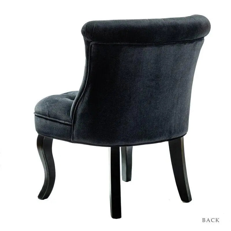 Wooden Teak Wood Wide Tufted Side Chair - Ouch Cart