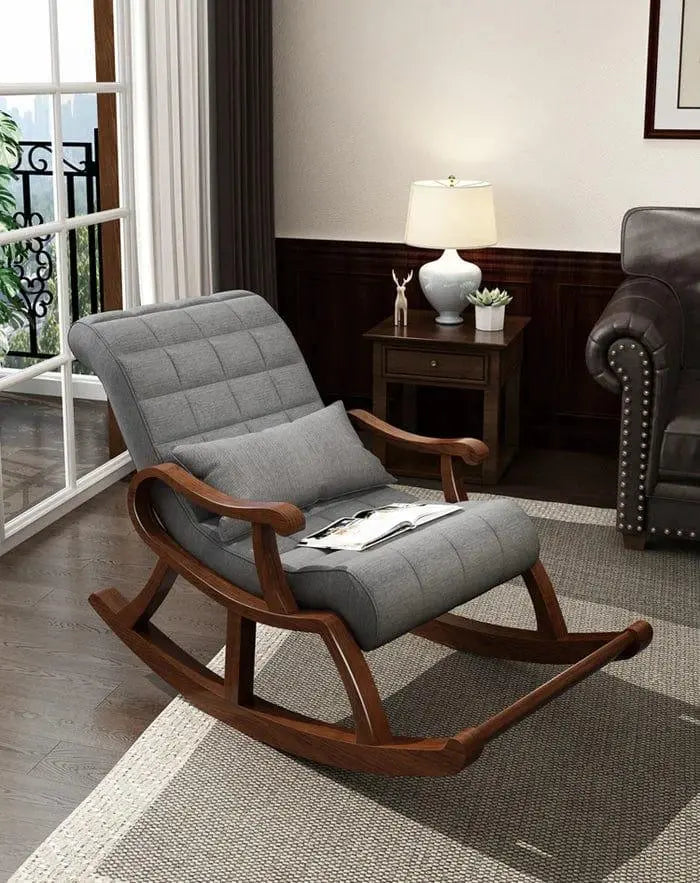 Warren Tufted Rocking Chair - Grey - Ouch Cart