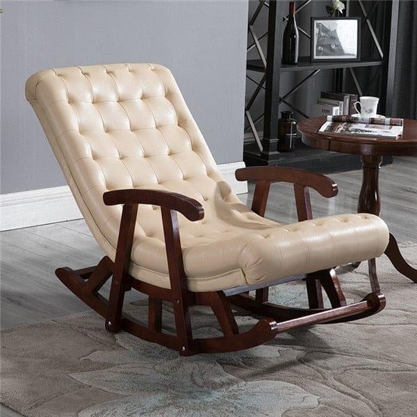 Ergonomic Sheesham Wood Rocking Chair - Ouch Cart