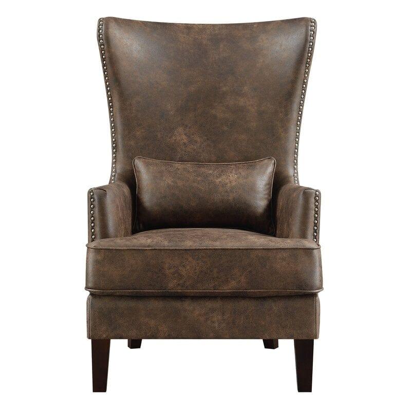 Full Back Lounge Chair Wide Tufted Wingback Chair - Ouch Cart