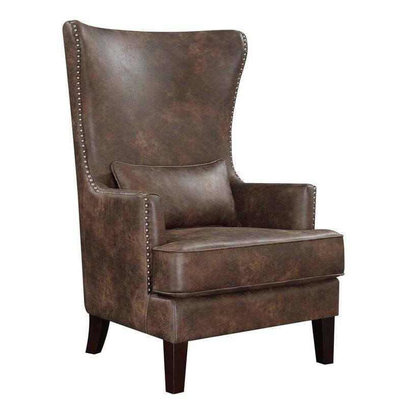 Full Back Lounge Chair Wide Tufted Wingback Chair - Ouch Cart