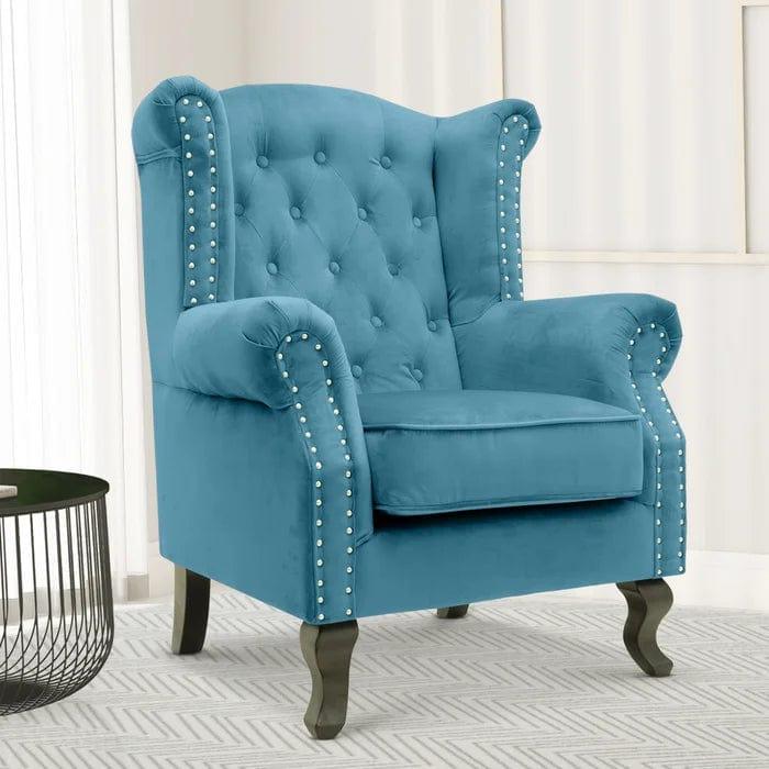 Hayden Wide Tufted Velvet Chair - Ouch Cart