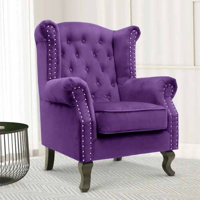 Hayden Wide Tufted Velvet Chair - Ouch Cart