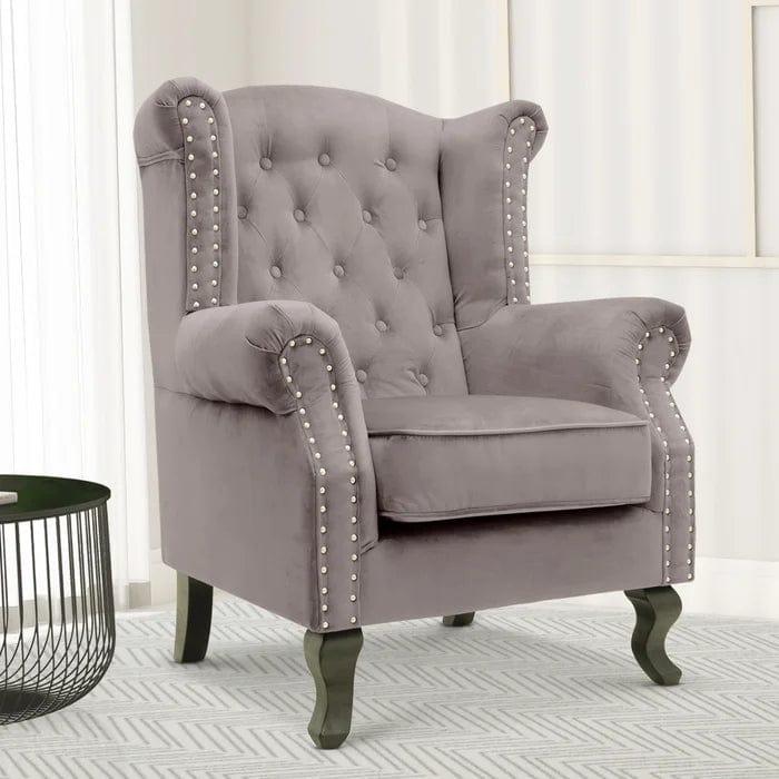 Hayden Wide Tufted Velvet Chair - Ouch Cart