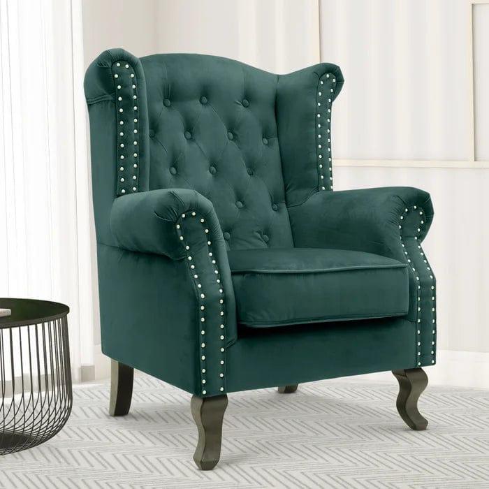 Hayden Wide Tufted Velvet Chair - Ouch Cart