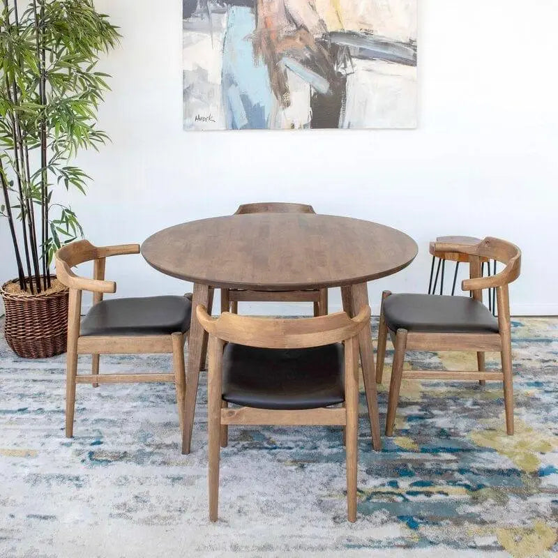 Wooden Dining Table 4+1 Chair , Sheesham Wood Dining Table Set - Ouch Cart