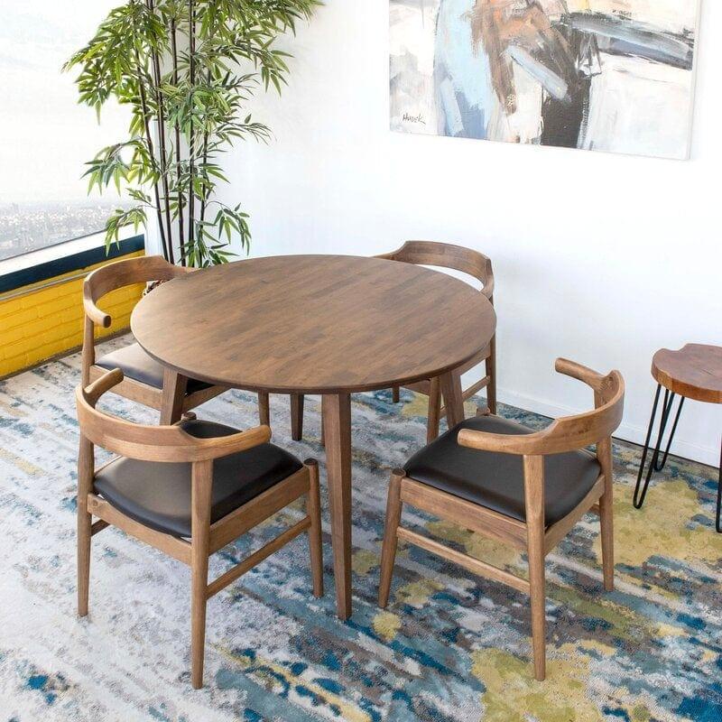 Wooden Dining Table 4+1 Chair , Sheesham Wood Dining Table Set - Ouch Cart