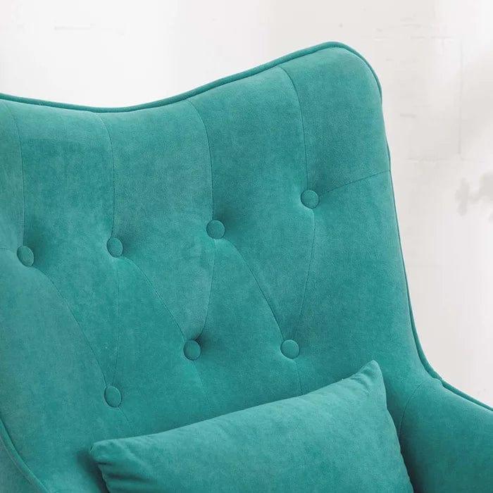 Howery Wide Tufted Armchair and Ottoman - Ouch Cart | wing chair