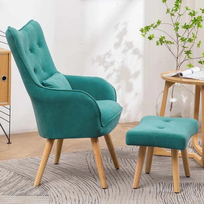 Howery Wide Tufted Armchair and Ottoman - Ouch Cart