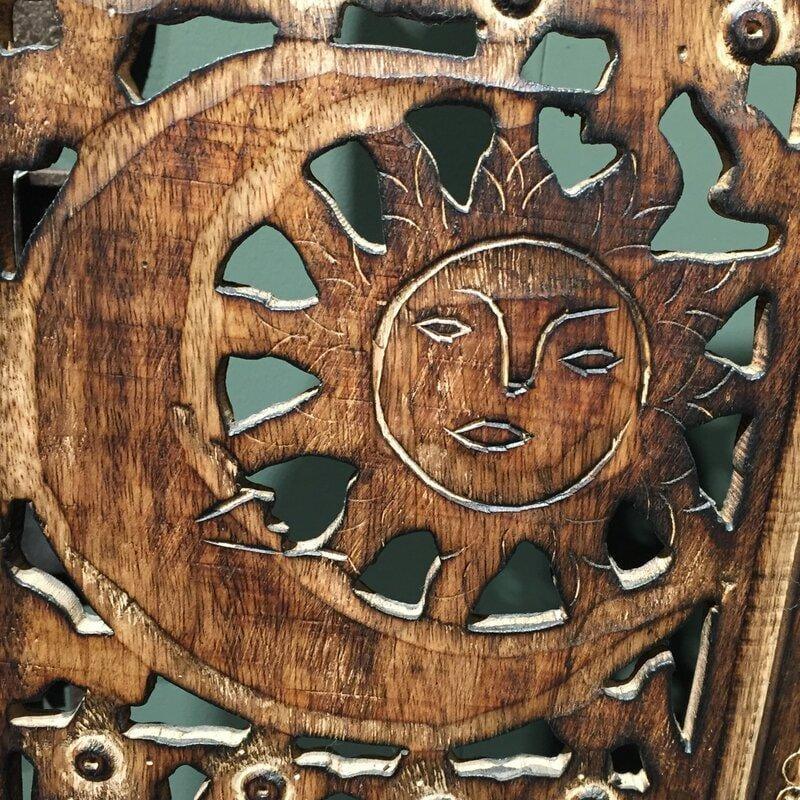 4 - Panel Wooden Partition Solid Wood Folding Room Divider - Ouch Cart