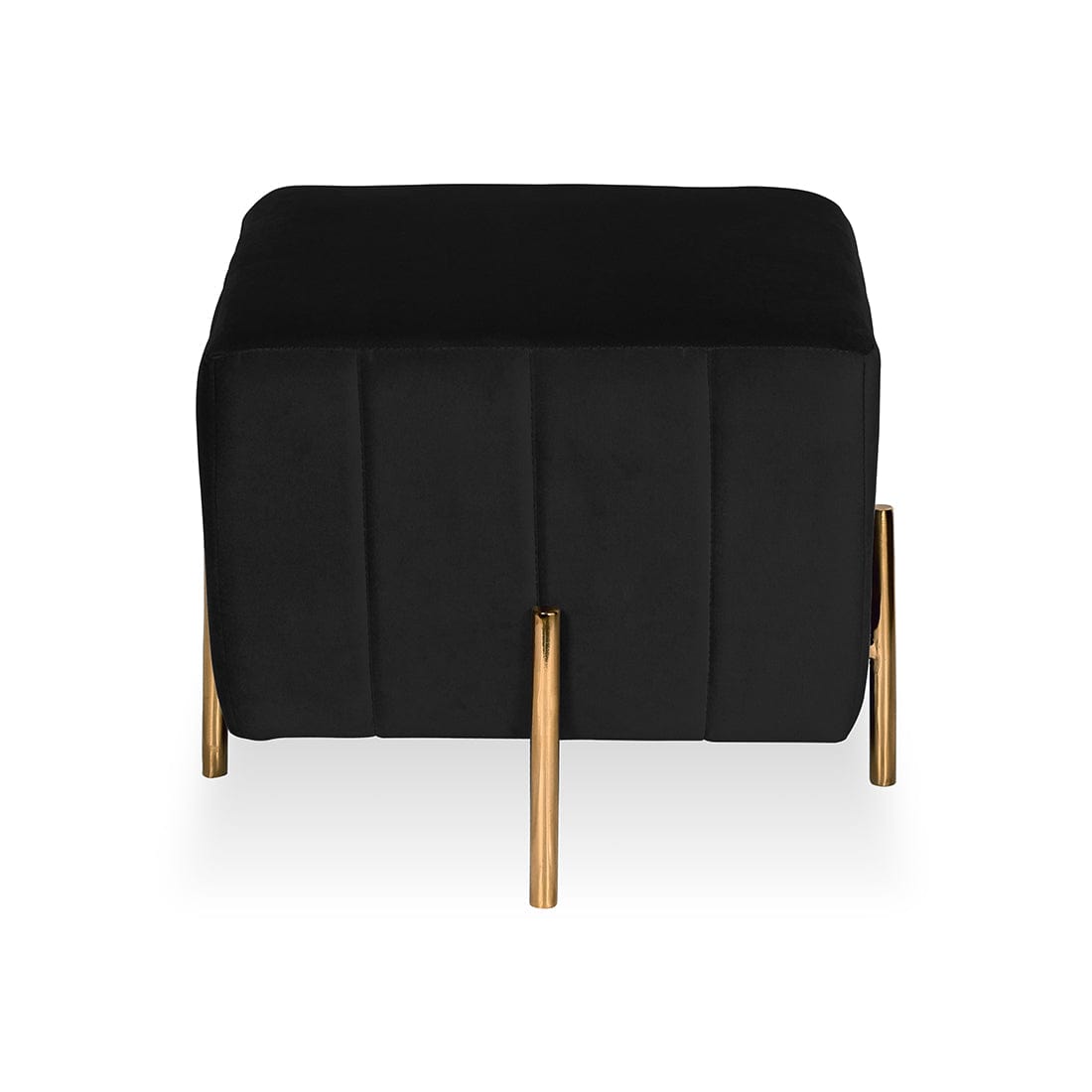 DOE BUCK SQUARE GOLD OTTOMAN STAINLESS STEEL IN BLACK