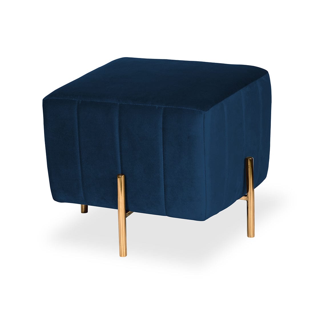 DOE BUCK SQUARE GOLD OTTOMAN STAINLESS STEEL IN BLUE