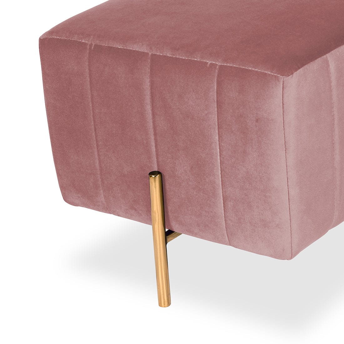 DOE BUCK SQUARE GOLD OTTOMAN STAINLESS STEEL IN PINK