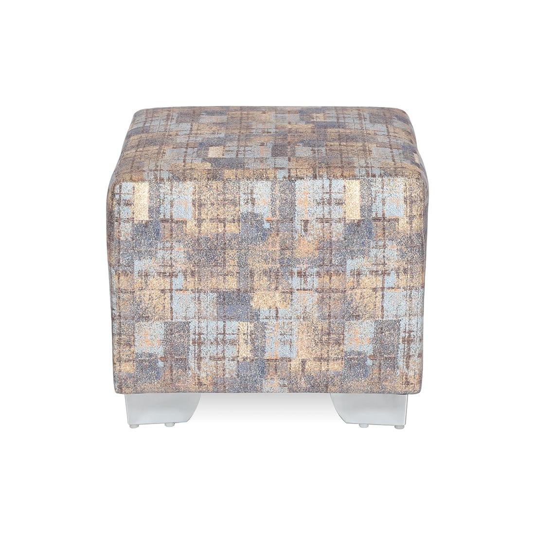 DOE BUCK SQUARE PRINTED OTTOMAN WITH METAL LEG - Ouch Cart