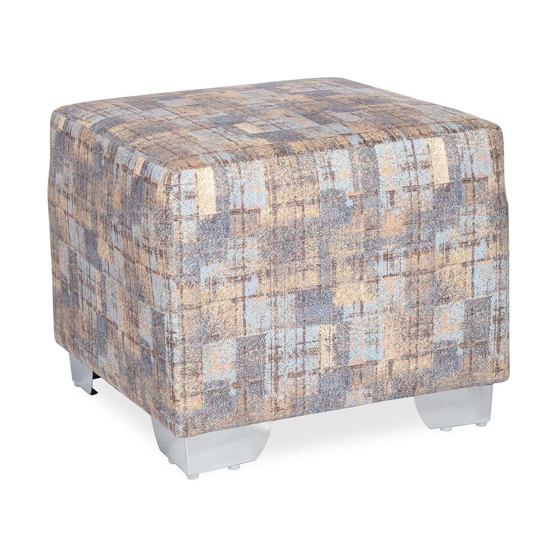 DOE BUCK SQUARE PRINTED OTTOMAN WITH METAL LEG - Ouch Cart