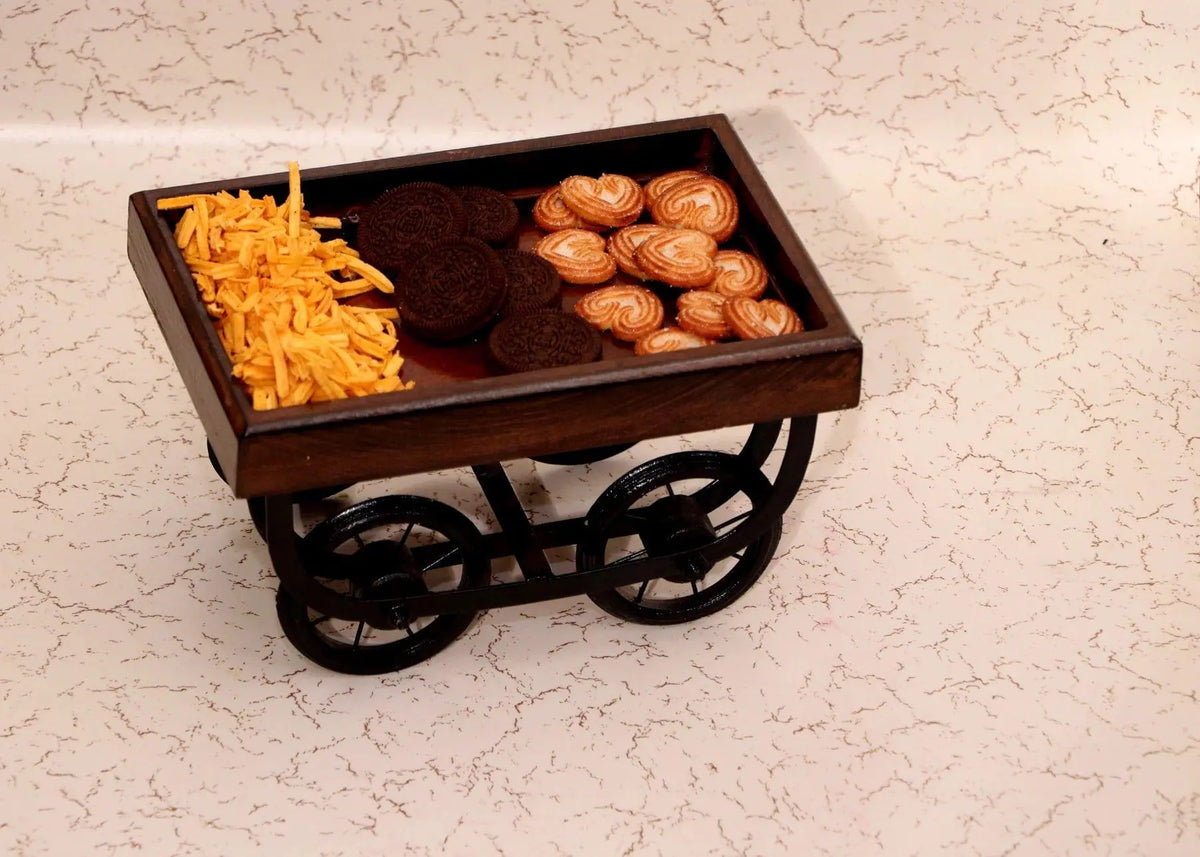 WOODEN DESI KART/REDA FOR SERVING II MOVABLE WHEELS - Ouch Cart