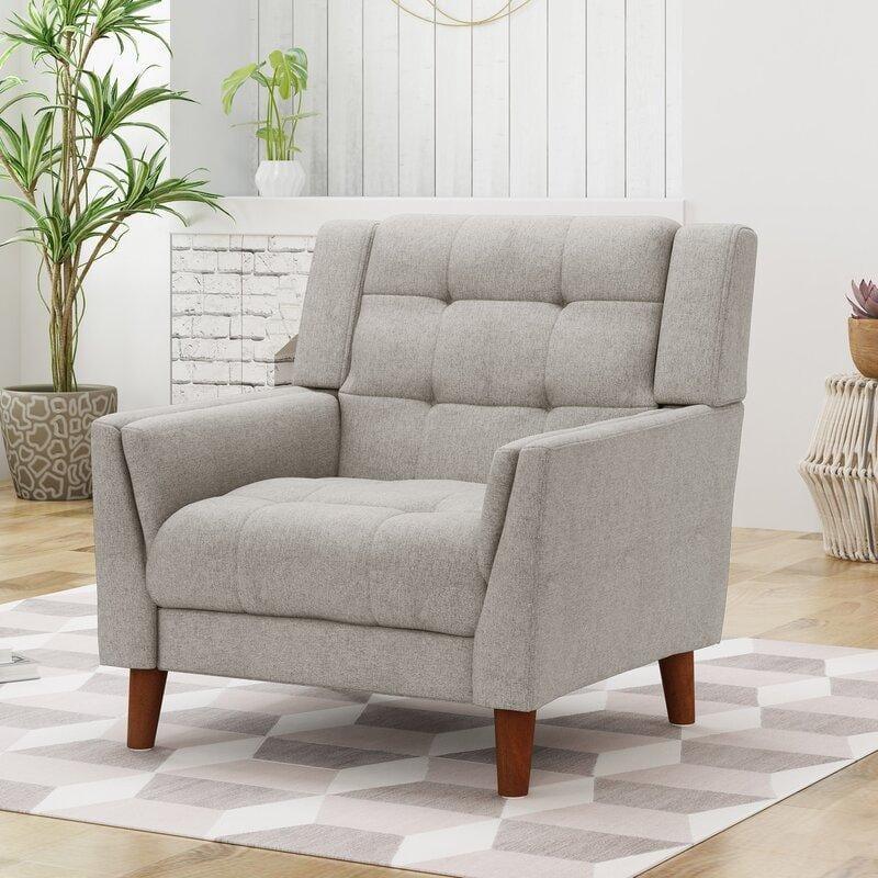 Wide Tufted Arm Chair for living room - Ouch Cart