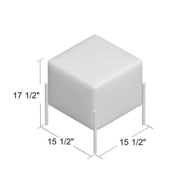 Wide Velvet Square Standard Ottoman - Ouch Cart