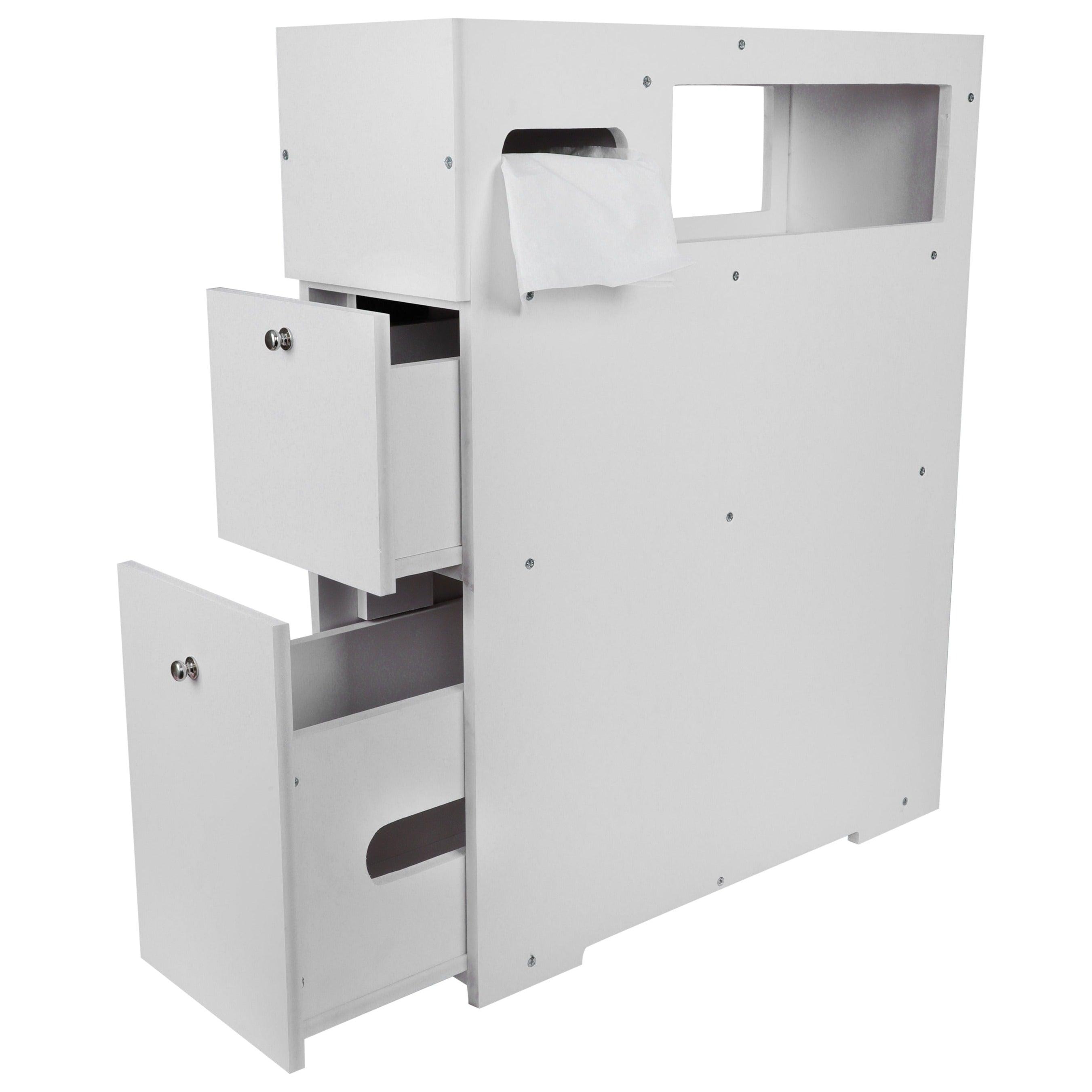 Waterproof PVC Bathroom WC Side Storage Cabinet Racks With Drawer By With Free Soap Dish Miza - Ouch Cart