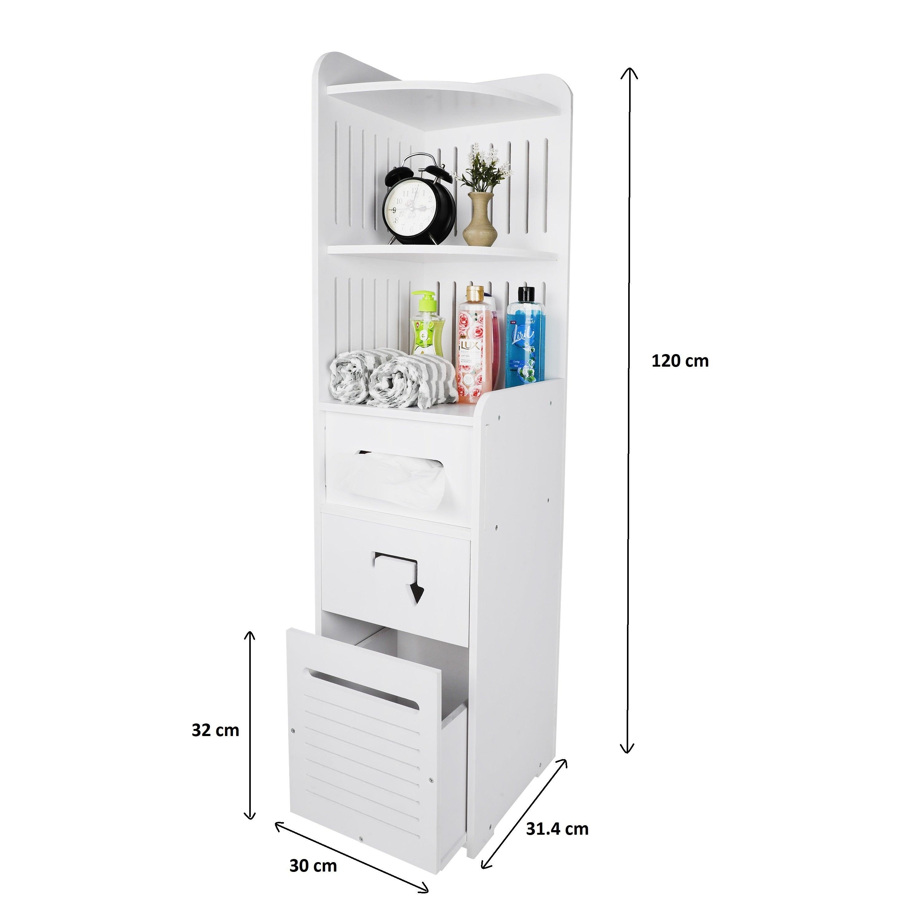 Bathroom PVC Side Corner Cabinet Furniture slide Out Drawers For Bathroom By Miza - Ouch Cart
