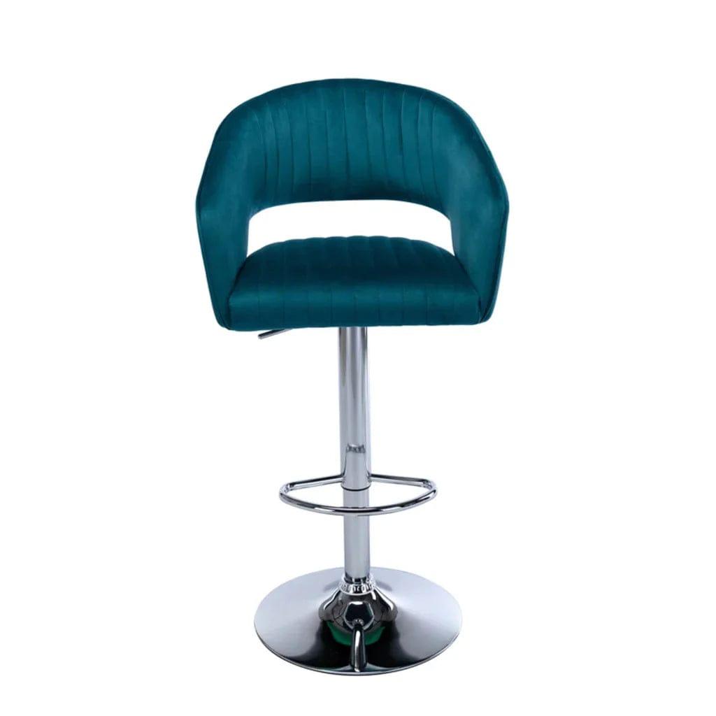 Emerald Plush Feel Velvet Adjustable Pack of 1 Bar Stool - Ouch Cart