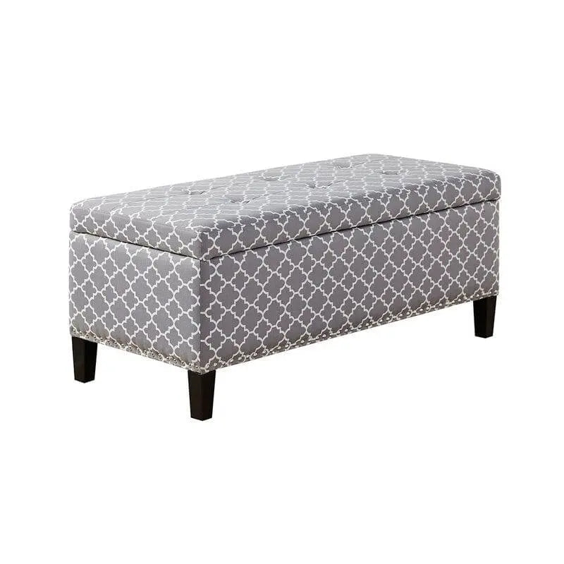 Upholstered Flip Top Storage Bench Solid Wood Bench Shoe Rack - Ouch Cart