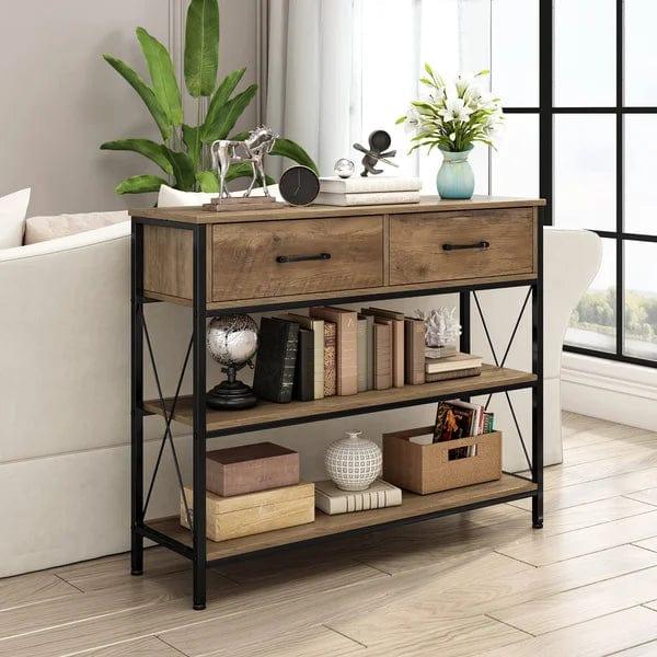 Kedarian Wooden And Metal Console Table - Ouch Cart