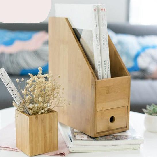 File Box With Drawer For Office/Home Book Organizer Storage Holder Book Rack By Miza - Ouch Cart