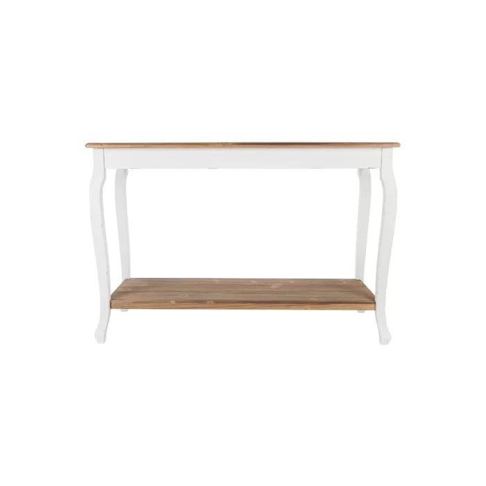 wooden Console Table, Brown and White - Ouch Cart