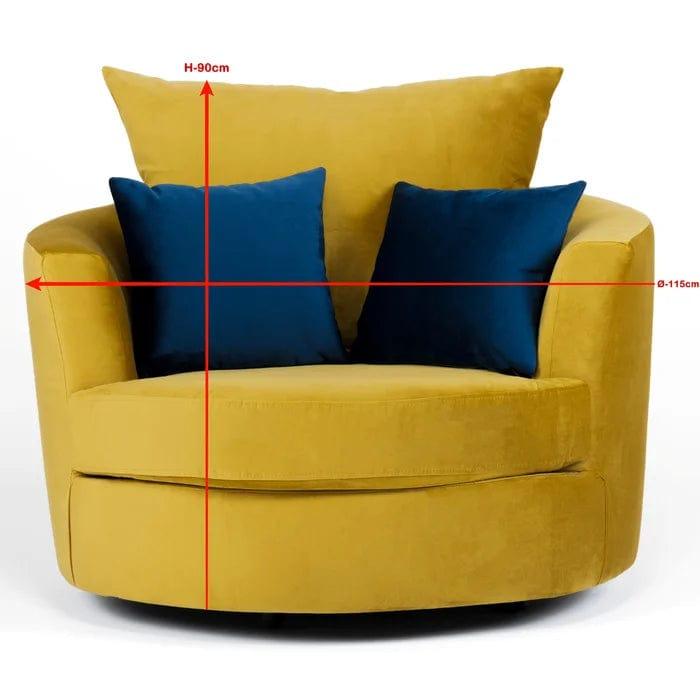 Laci Wide Velvet Armchair - Ouch Cart