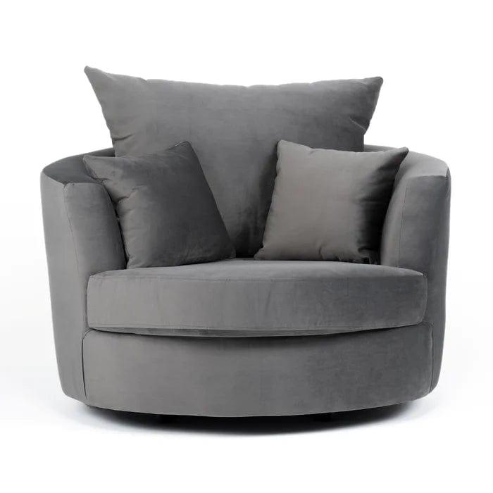 Laci Wide Velvet Armchair - Ouch Cart