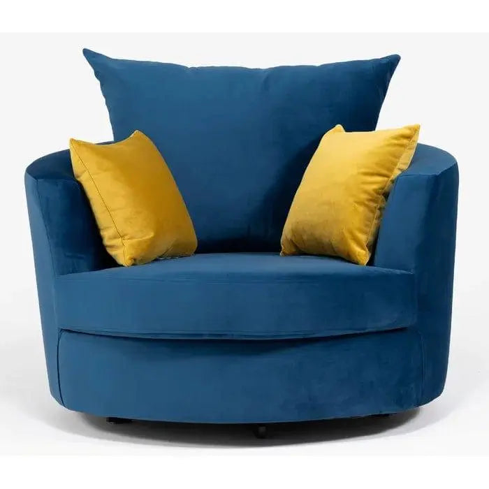 Laci Wide Velvet Armchair - Ouch Cart