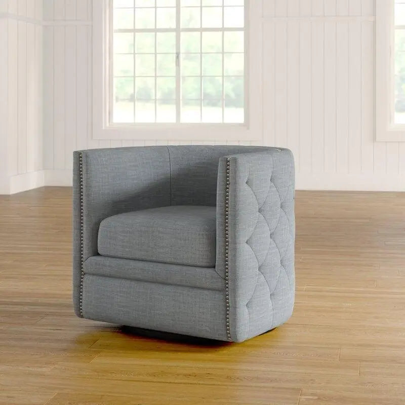 Wide Tufted Barrel Chair - Ouch Cart