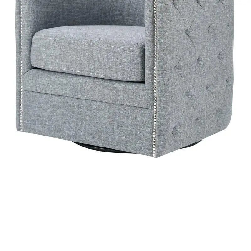 Wide Tufted Barrel Chair - Ouch Cart