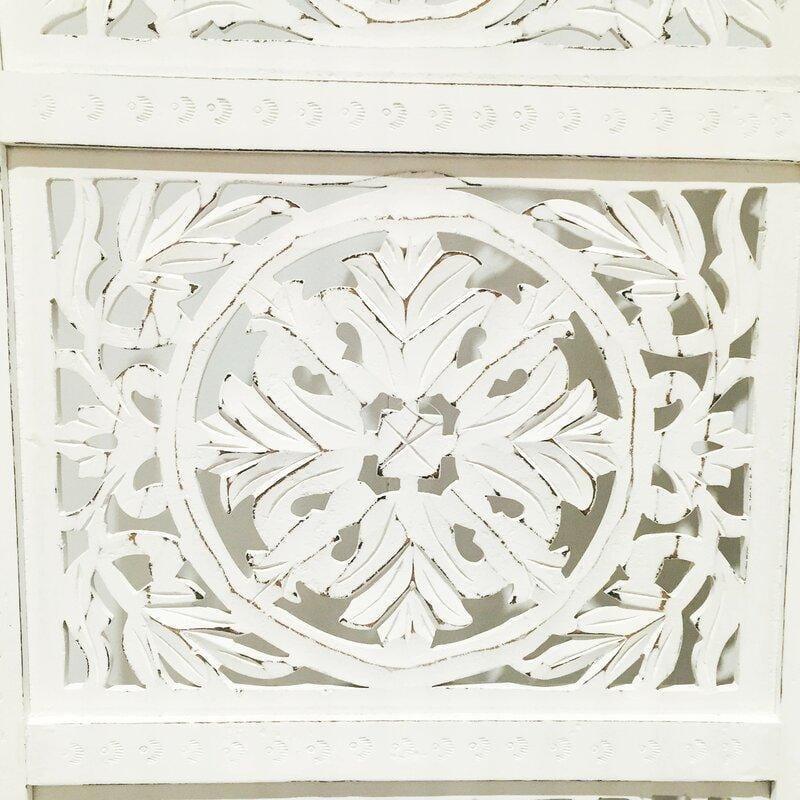 3 Panels wooden partition Solid Wood Folding Room Divider - Ouch Cart