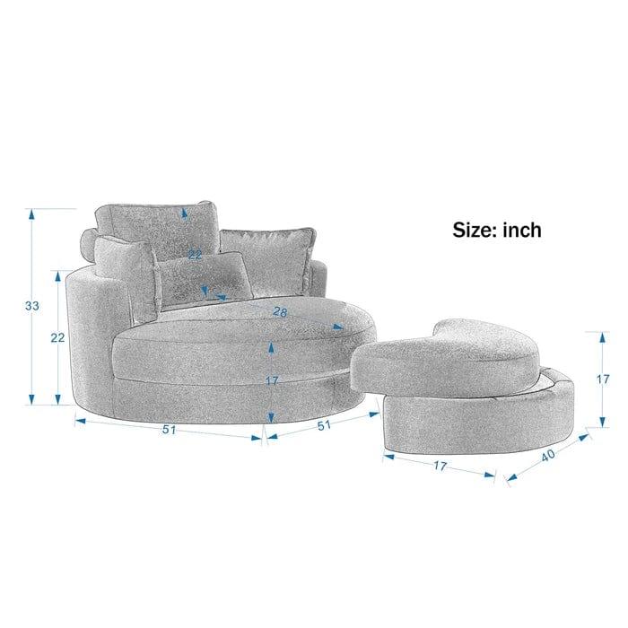 Leith-Hatfield 51'' Pillow Top Arm Sofa with Cushions - Ouch Cart