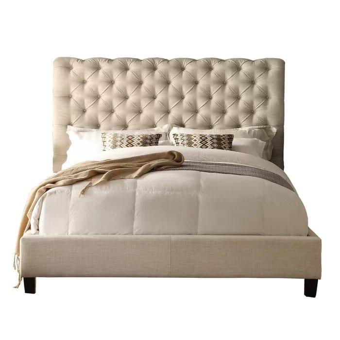 Lilyana Tufted Upholstered Low Profile Standard Bed - Ouch Cart