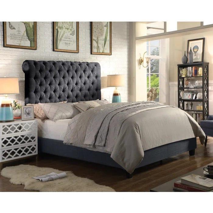 Lilyana Tufted Upholstered Low Profile Standard Bed - Ouch Cart