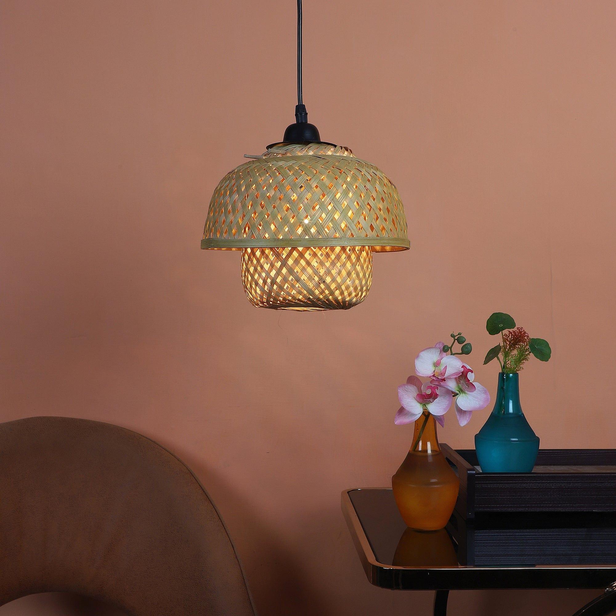 Beautifull Black Glass Metal Cream Hanging Light - Ouch Cart