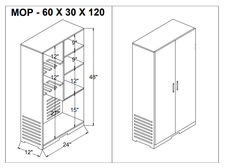 Floor Standing PVC MOP Open Shelf Bathroom Accessories Storage Waterproof Bathroom Cabinet - Ouch Cart